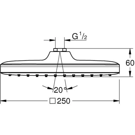 Grohe Vitalio Comfort 250 Head Shower 1 Spray, Chrome (26695000) - Image 4