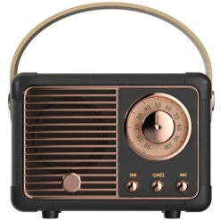 MUFF Retro Bluetooth Speaker,Portable Vintage Wireless Bluetooth Speakers Black