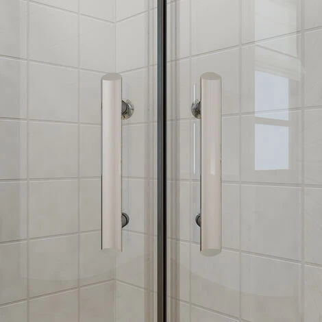ELEGANT 800x800mm Quadrant Wet Room Shower Door With 800x800mm Shower Tray And Waste Trap 6mm Nano Easy Clean Glass Shower Enclosure - Image 3
