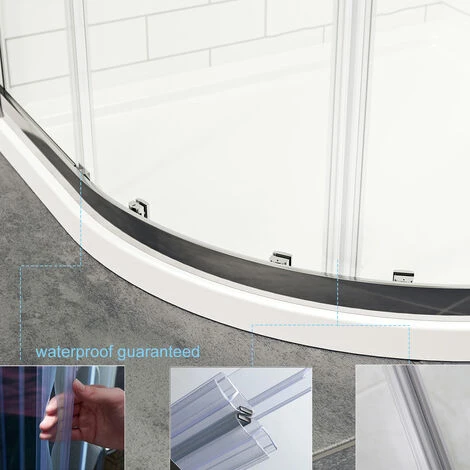 ELEGANT 800x800mm Quadrant Wet Room Shower Door With 800x800mm Shower Tray And Waste Trap 6mm Nano Easy Clean Glass Shower Enclosure - Image 5