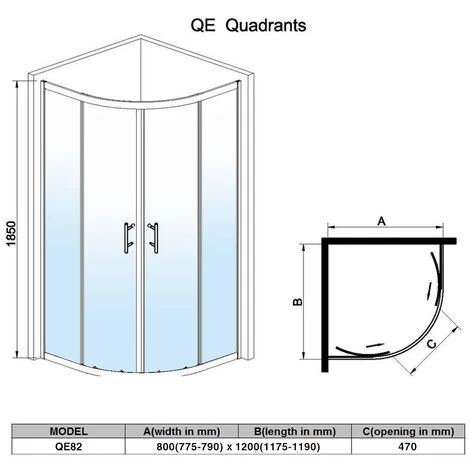ELEGANT 1200x800mm Offset Quadrant Shower Enclosure 6mm Safety Tempered Glass Wet Room - Image 5