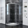 ELEGANT 6mm Easy Clean Safety Tempered Glass 800x800mm Sliding Corner Entry Quadrant Shower Enclosure With Tray And Waste Trap