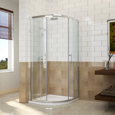 ELEGANT 1000x1000mm Quadrant Shower Enclosure Sliding Shower Screen 6mm Easy Clean Safety Tempered Glass