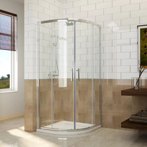 ELEGANT 1000x1000mm Quadrant Shower Enclosure Sliding Shower Screen 6mm Easy Clean Safety Tempered Glass - Image 2