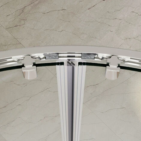 ELEGANT 1000x1000mm Quadrant Shower Enclosure Sliding Shower Screen 6mm Easy Clean Safety Tempered Glass - Image 4