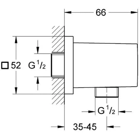 Grohe EUPHORIA CUBE - Shower Outlet Elbow, 1/2" (27704000) - Image 2