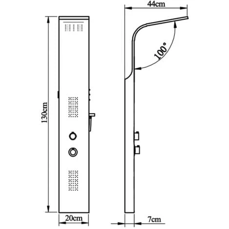 Shower Panel System Stainless Steel Curved VidaXL - Image 3