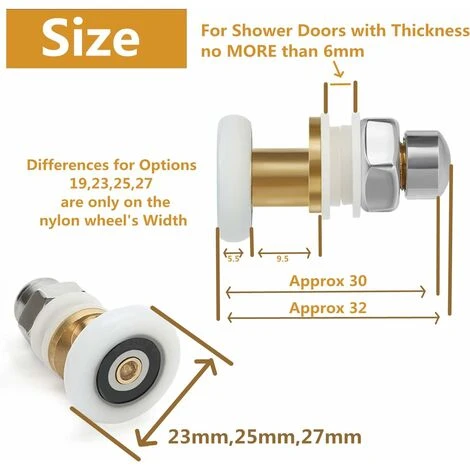 Shower Door - Roller Caster Wheel For Shower Door Sliding Rollers Door Roller Replacement Wheel 8pcs 25mm - Image 5
