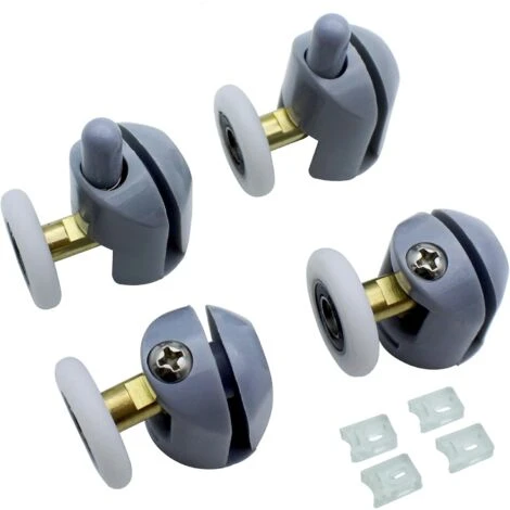 4pcs Shower Door Rollers, Shower Glass Rollers Shower Single Wheel Runner Pulleys, 25mm Wheels For Shower Enclosure, Shower Room, Shower Screen Parts Replacement