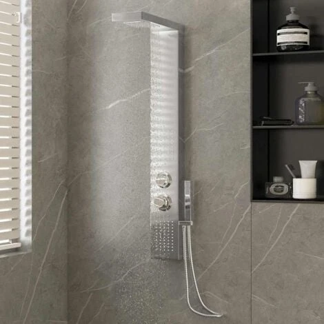 Shower Panel System Stainless Steel Square VidaXL - Image 2