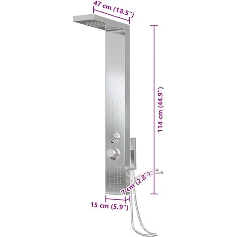 Shower Panel System Stainless Steel Square VidaXL - Image 3