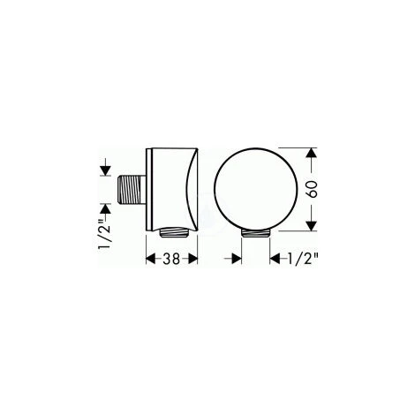 Hansgrohe FixFit Wall Outlet S Without Non-return Valve (27453000) - Image 2