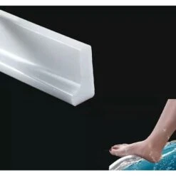 2M/78inch Silicone Shower Threshold Water Barrier,Wet Room Floor Water Barrier,Bathroom Water Dam,Shower Sealing Strip,Sink Bathtub Retaining Strip For Wet And Dry Separation (L Shape,3cm High)