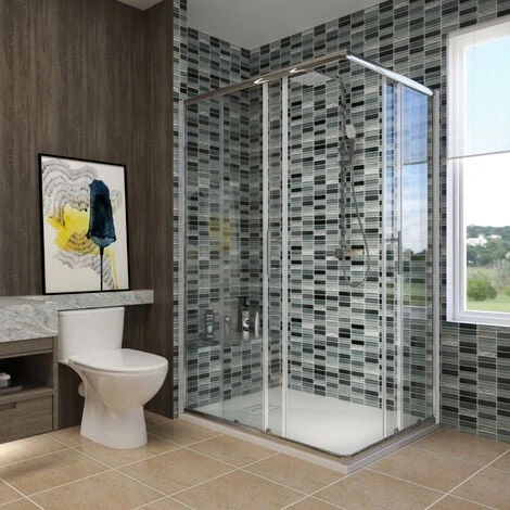 ELEGANT 1200 X 700 X 30 Mm Low Profile Shower Tray Anti-Slip Rectangular White Shower Tray For Shower Enclosure Cubicle With Waste Trap, Slate Drain Cover - Image 4