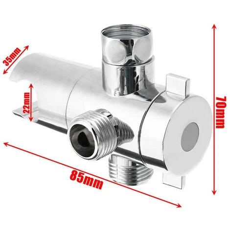 ABS 3 Way Shower Head Diverter Valve, Shower Head Mounting Bracket, Spray Arm Mounting Valve - Image 3