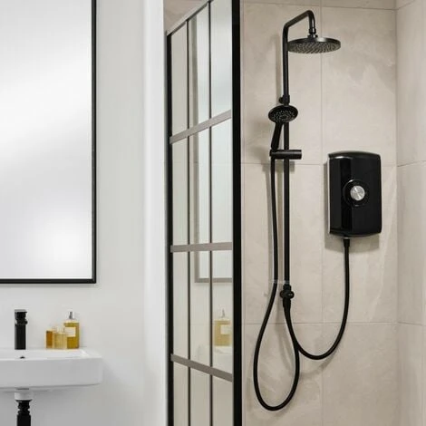 Triton Amore DuElec Black 9.5kW Electric Shower LCD Display Dual Control Head - Image 3
