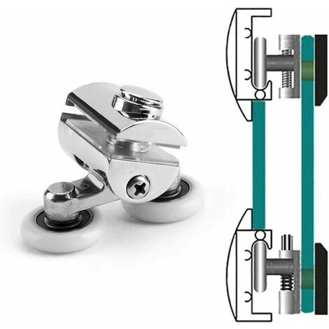 23mm 2pcs Double Bottom Shower Door Shower Roller Spare Wheel - Image 2