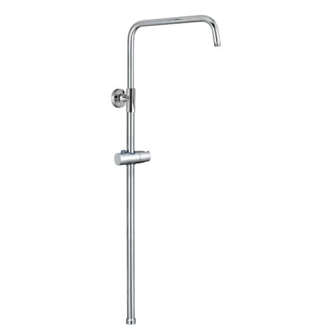 ENKI, Carre, G03, Shower Adjustable Rigid Riser Rail Angled Stainless Steel, Chrome