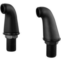 ENKI, P23, Matte Black, Pair Of Standard Bath Tap Legs For Deck Mounting, Modern Bathroom Accessories, Solid Brass Body Finish