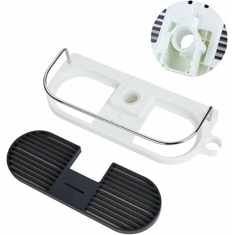 No Drilling Shower Shelf For Shower Rail, Aluminum Alloy Adjustable Pole Telescopic Shower Shelf With 2 Towel Hooks, Fits 19mm - 25mm Rail - Image 3