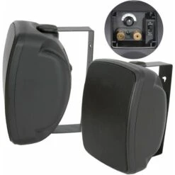 QUALITY 5" 100W Black Outdoor Garden Speaker*100V & 8ohm* IP44 Wall / Background