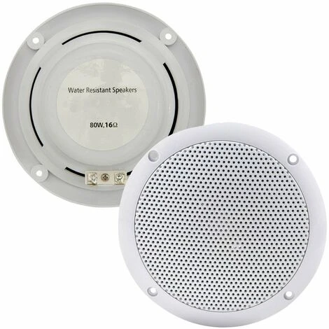 2x Moisture Resistant Ceiling Speakers 80W 16Ohm 5" Kitchen Bathroom 2 Way Loud