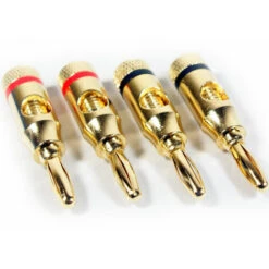 4x Premium 4mm Banana Plugs 24k Gold Plated Speaker Cable Amp HiFi Connectors