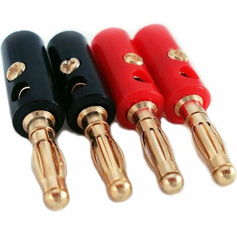 20x 4mm Banana Plugs Gold Plated & Best Value Speaker Cable Amp Connectors 5.1