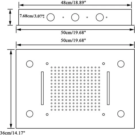 SUGUWORD LED 14X20 Inch Waterfall Rainfall Shower Head Multifunction Shower Head Square Ceiling Mounted Shower Head Solid Brass High Pressure Shower Head Remote Control Shower Head Brushed Nickel - Image 5