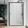 ELEGANT 1000mm Modern Sliding Shower Door Reversible Bathroom Shower Enclosure Cubicles Matt Black Frame 6mm Glass