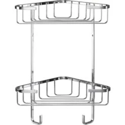 Croydex Rust Free Medium Two Tier Corner Storage Basket Caddy
