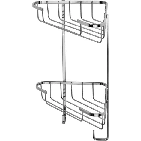 Croydex Rust Free Medium Two Tier Corner Storage Basket Caddy - Image 2