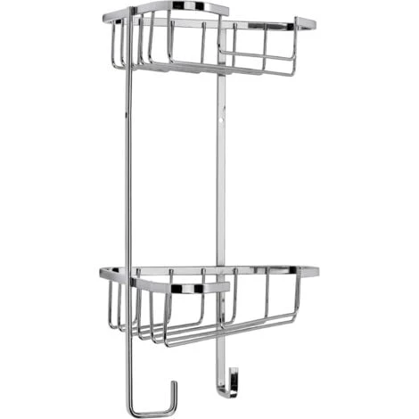 Croydex Rust Free Medium Two Tier Corner Storage Basket Caddy - Image 3