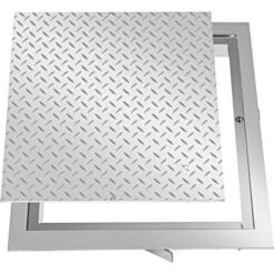 VEVOR Recessed Manhole Cover Powder-coated Drain Cover 60x60cm Steel Lid W/Frame