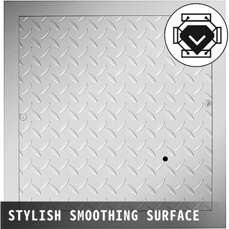 VEVOR Recessed Manhole Cover Powder-coated Drain Cover 40x40cm Steel Lid W/Frame - Image 3