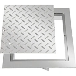 VEVOR Recessed Manhole Cover Powder-coated Drain Cover 30x30cm Steel Lid W/Frame