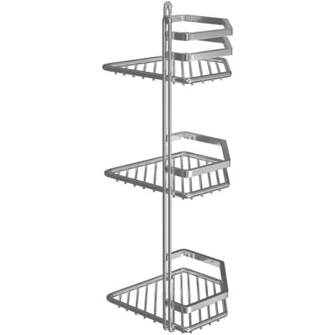 Wholesale Domestic Selena Polished Chrome 3 Tier Wall Mounted Corner Basket - Image 4