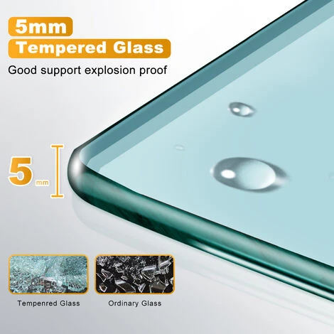 ELEGANT 700 X 800mm Bi-Fold Shower Enclosure Matt Black Frame Folding Glass Cubicle Door + Side Panel - Image 5