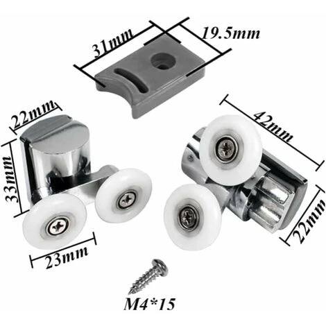 Shower Door Rollers,23mm Top Or Bottom Shower Door Rollers - Image 5