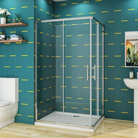 SKY Sliding Corner Entry 760 X 760 Mm Shower Enclosure 6mm Extra Toughened Safety Glass Sliding Cubicle Door