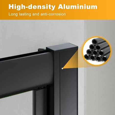 ELEGANT 700mm Black Frame Pivot Shower Door Enclosure Reversible Bathroom Wet Room - Image 4