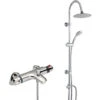 Thermostatic Bath Shower Mixer Tap With Round 3 Way Shower Kit