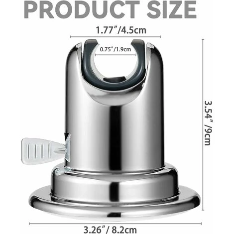 Shower Holder, Replaceable Hand Strong Vacuum Suction Cup Shower Head Holder, Universal Adjustable Suction Cup Shower Holder, Removable Wall Suction Cup Holder, ABS Plastic - Image 5