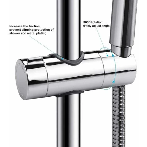 Shower Head 18-25mm ABS Adjustable Replacement Hand Shower Bar Head Slider Clamp Bracket Chrome - Image 4