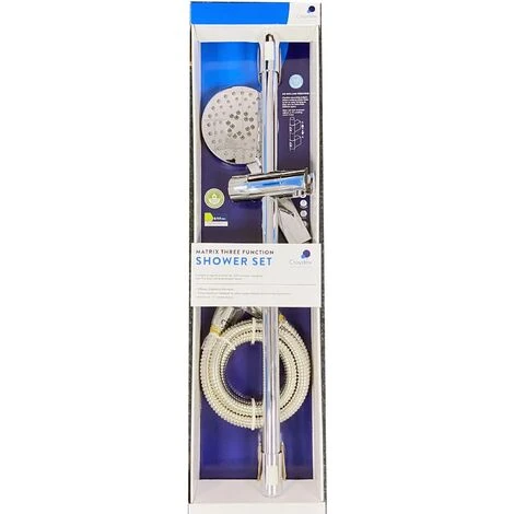 Croydex Matrix 3 Function Shower Set Inc Shower Head + Adjustable Riser Rail - Image 2