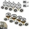25mm Sliding Door Roller, 8 Pcs Roller Door Roller Caster Wheel For Bathroom Cabin（4upper Wheel + 4lower Wheel）