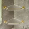 Livingandhome Gold Acrylic Bathroom Corner Shelf Shower Organiser