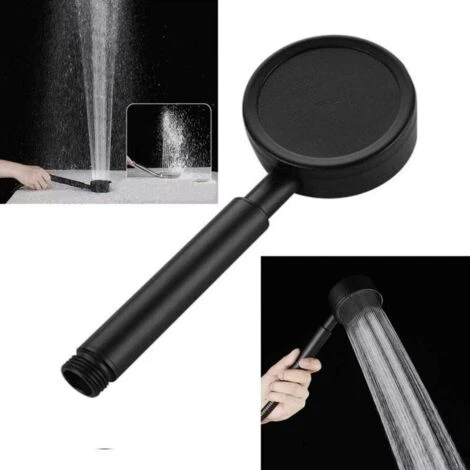 Shower Head With Hose And Hand Shower 80mm Diameter With 1.5m Shower Hose Stainless Steel Water Saving And High Pressure Hand Shower Black - Image 3