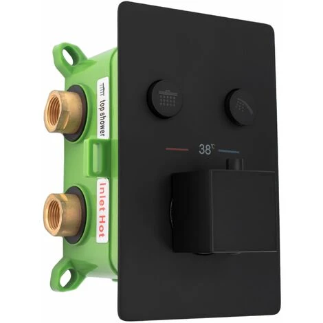 Concealed Thermostatic Shower Set Rea Fenix Davis Black + Box - Image 2