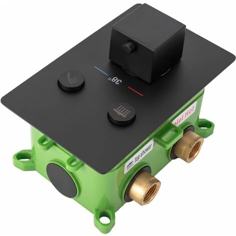 Concealed Thermostatic Shower Set Rea Fenix Davis Black + Box - Image 5